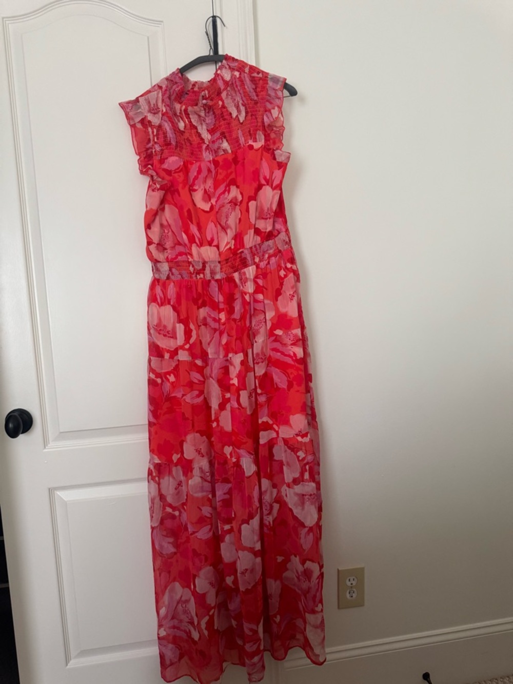 Vince Camuto Pink and Coral Floral Maxi Dress